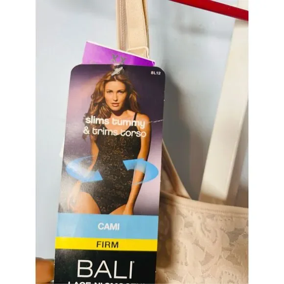 Bali NWT Lace 'N Smooth Camisole Top Shapewear Firm Control Shaper Rose 2X - Picture 5 of 6